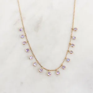 14k Gold Tanzanite Tiara Necklace