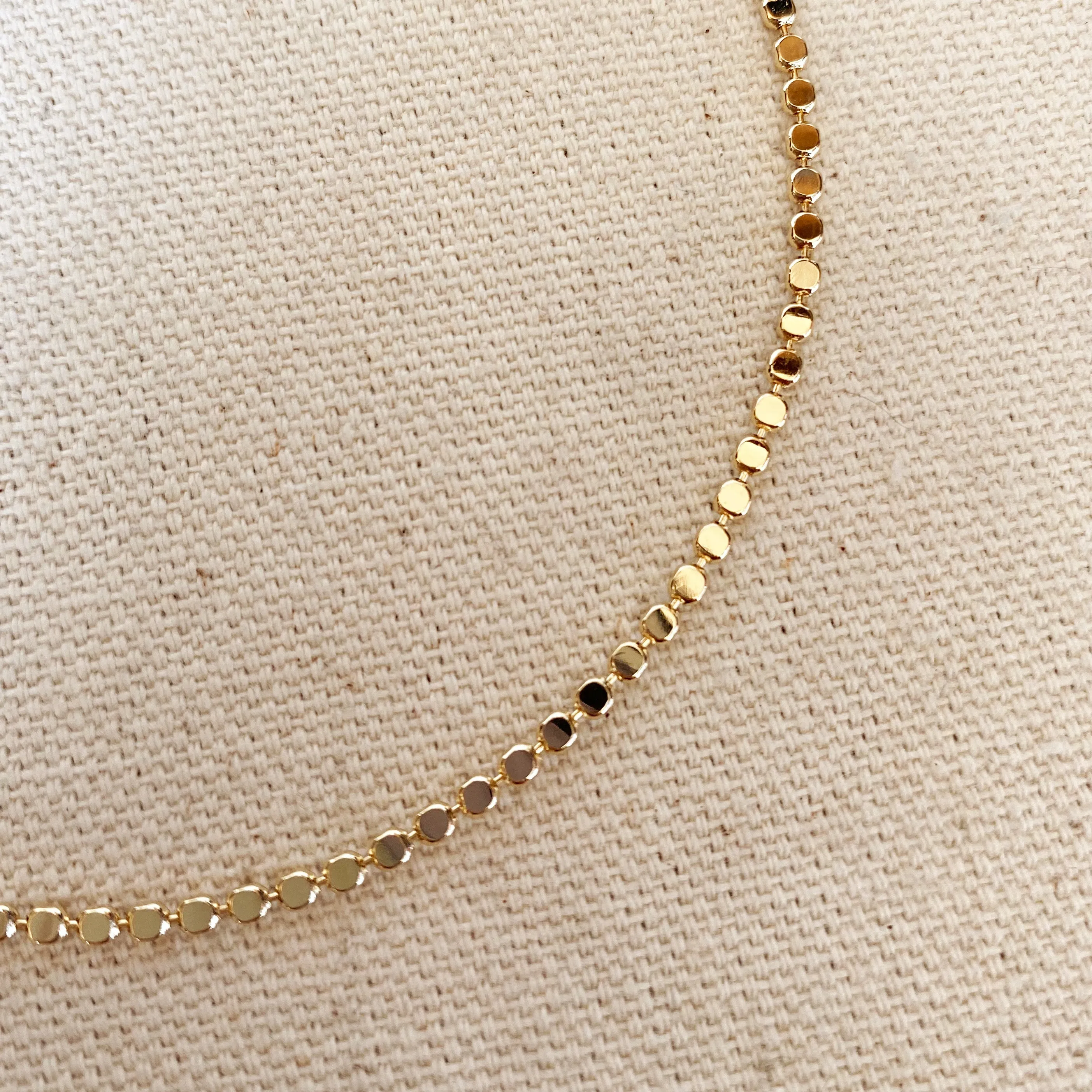 18k Gold Filled 2.0mm Dot Chain Anklet