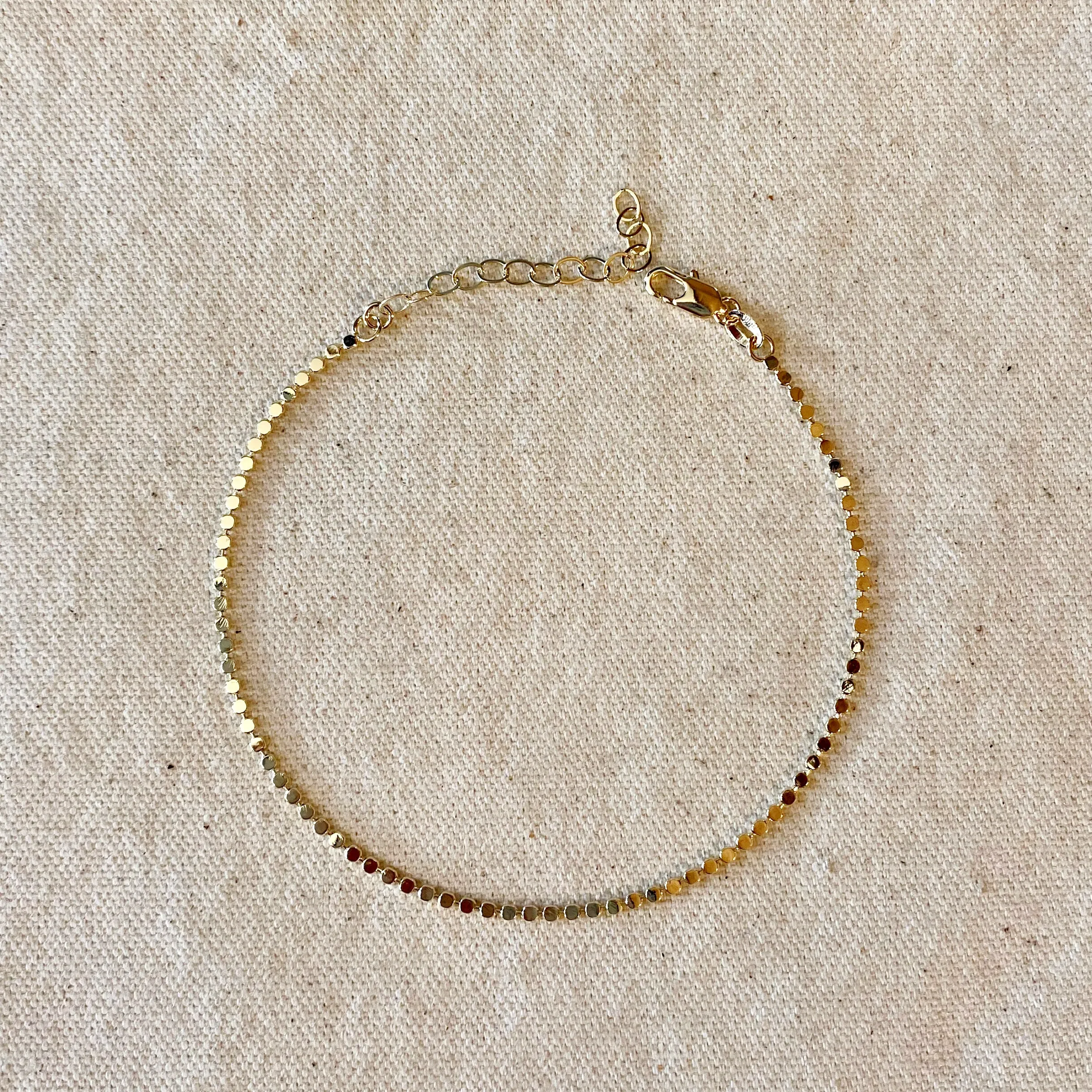 18k Gold Filled 2.0mm Dot Chain Anklet