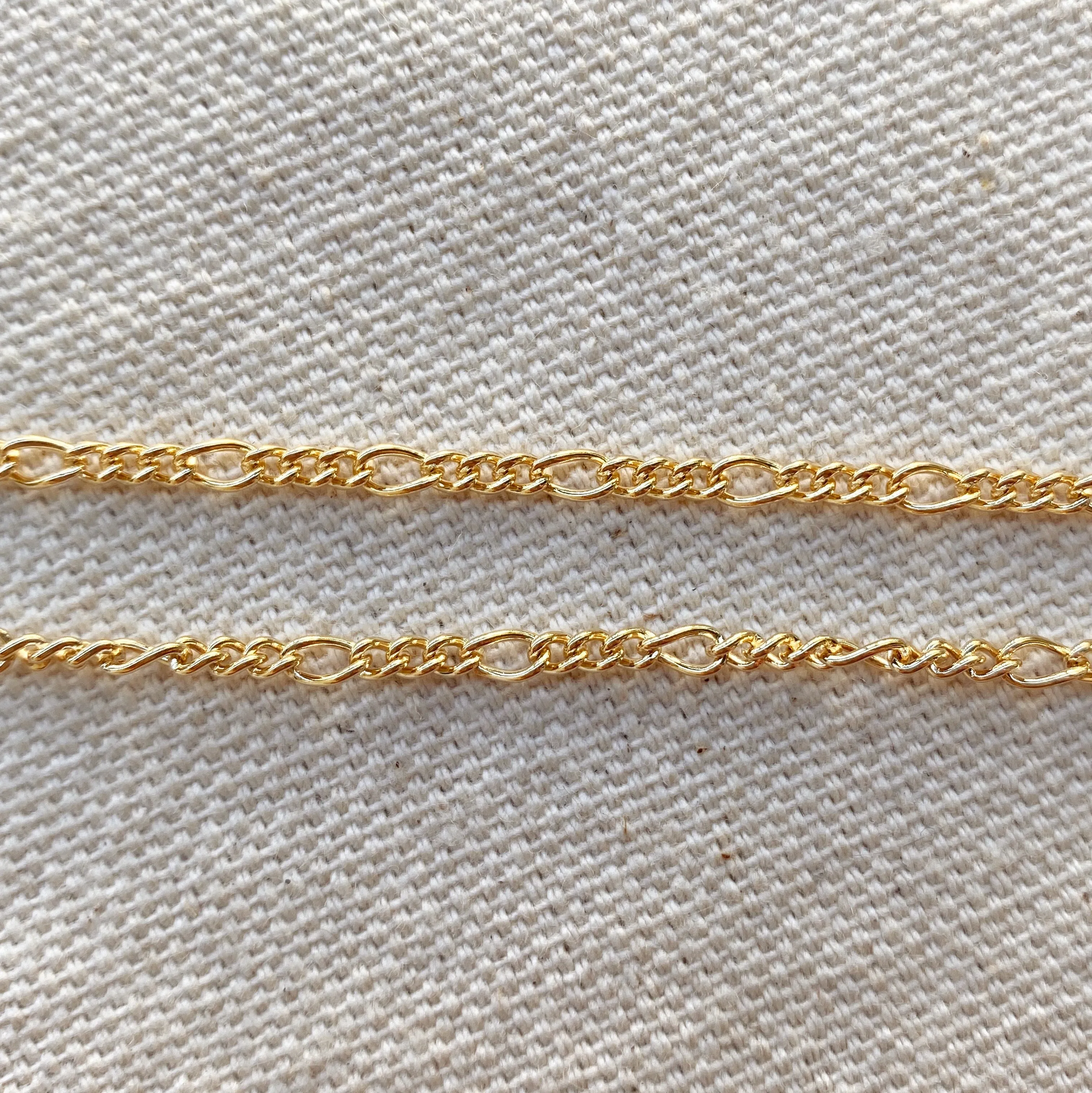 18k Gold Filled 2mm Rounded 3x1 Figaro Chain