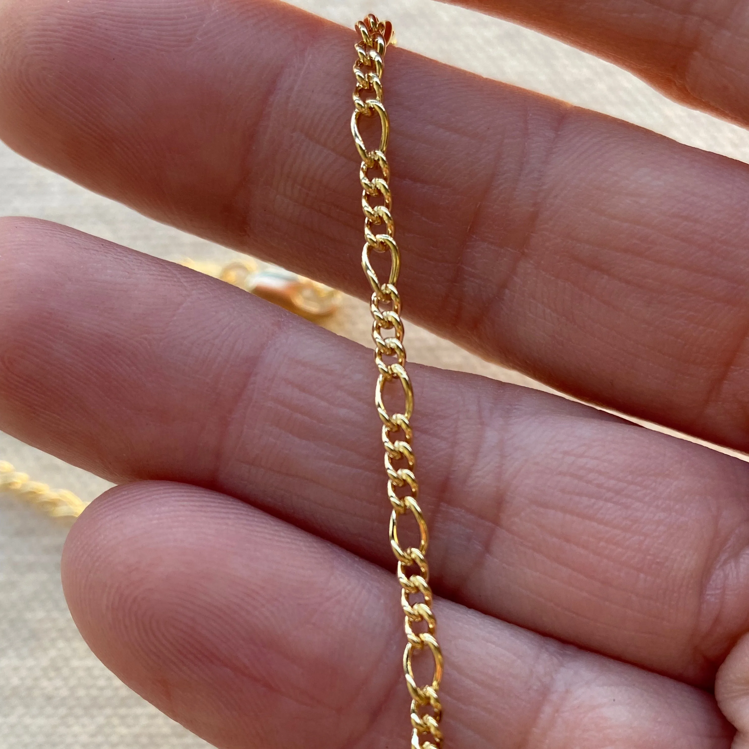 18k Gold Filled 2mm Rounded 3x1 Figaro Chain