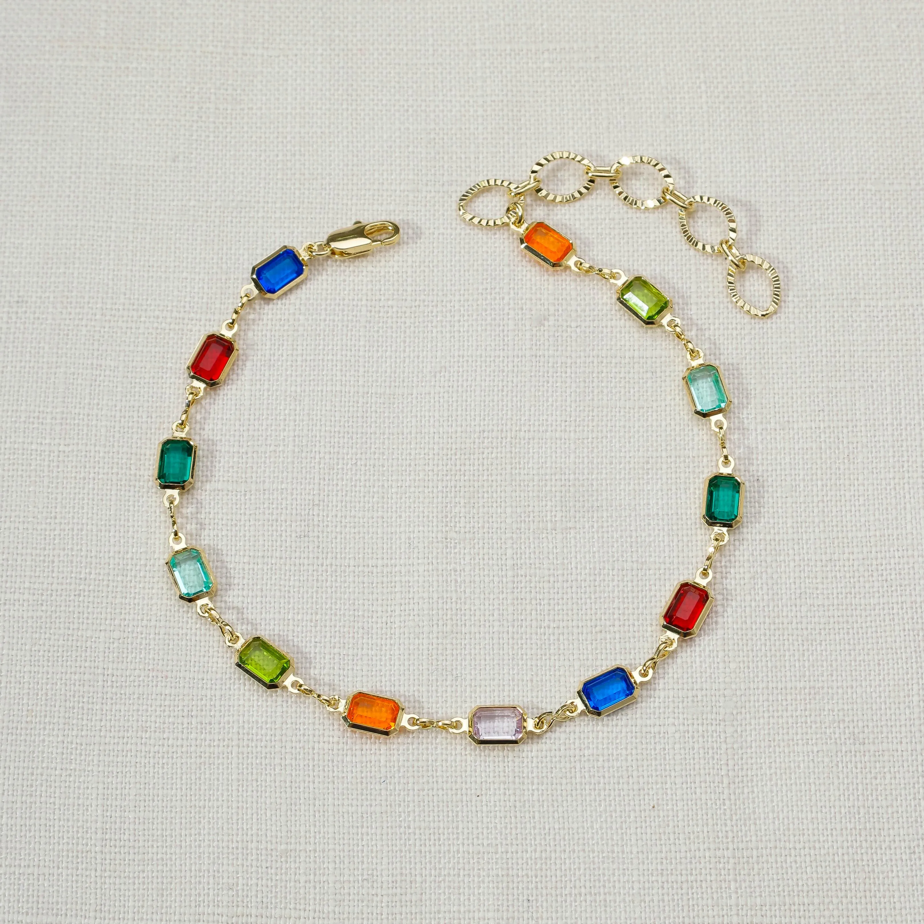 Wholesale 18K Gold-Filled Multicolor Anklet - Premium Quality & Affordable