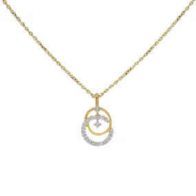 18K Yellow & White Gold Diamond Pendant Set (5.7gm)