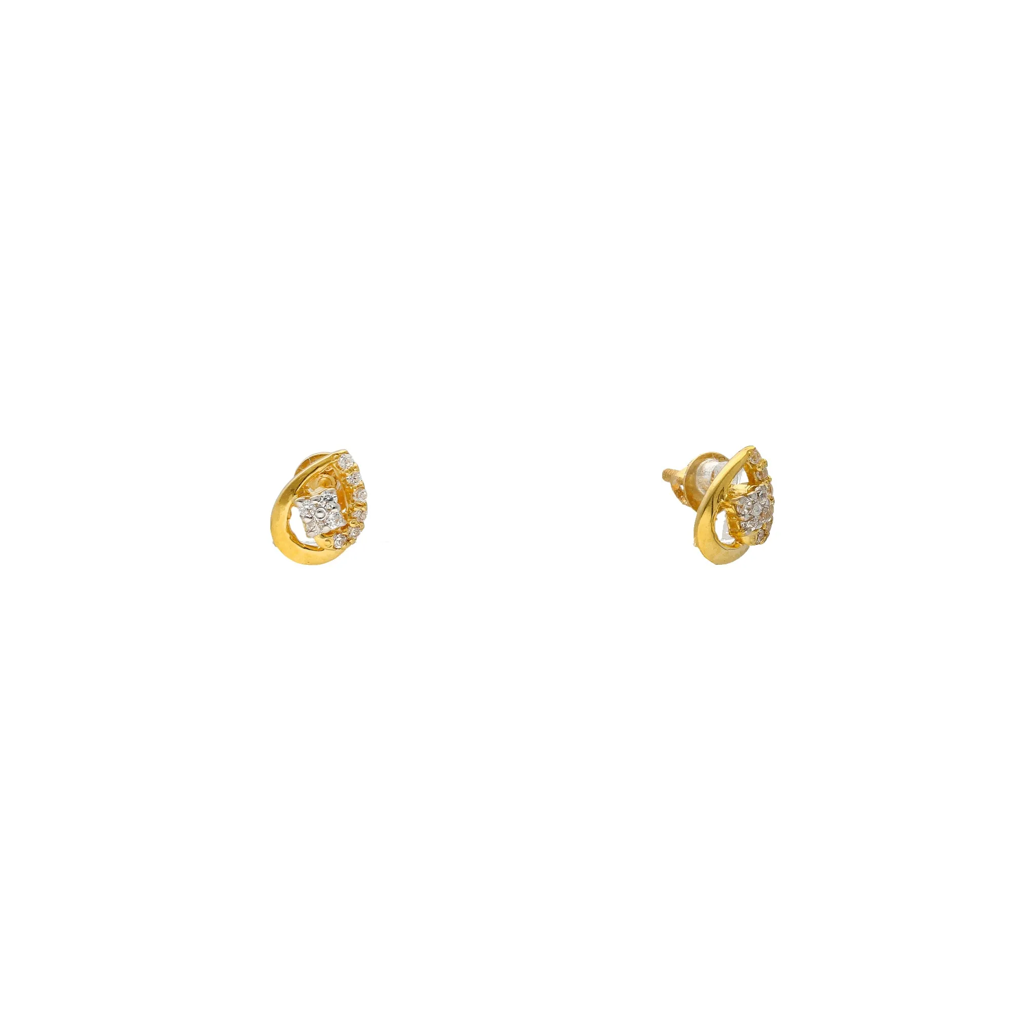 22K Yellow Gold & CZ Fancy Pendant Set (7.6gm)