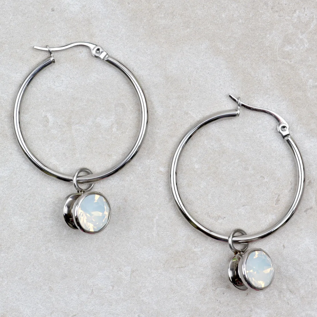 30mm Silver Creole Valentano Hoop Earrings