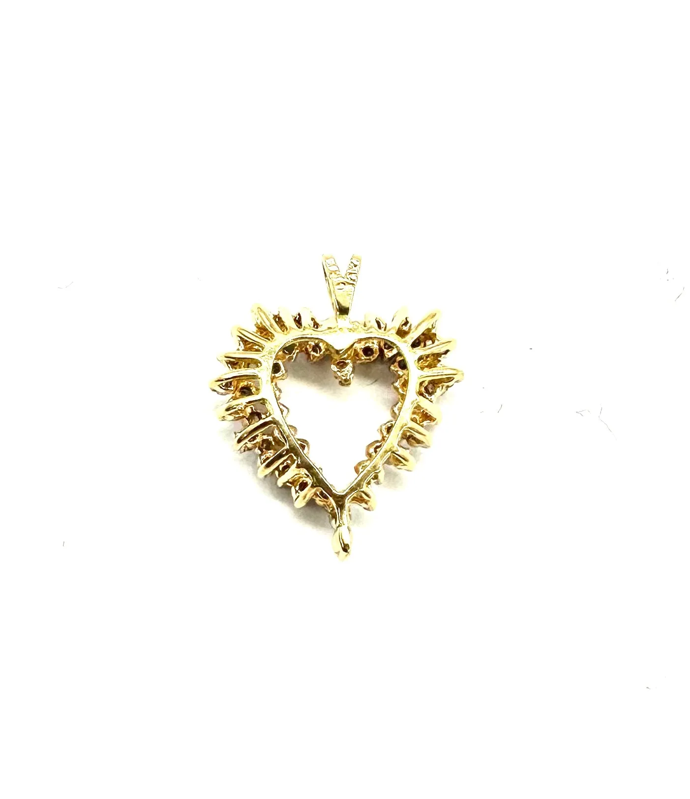 3/4 Ctw 3 Row Cluster Heart Pendant