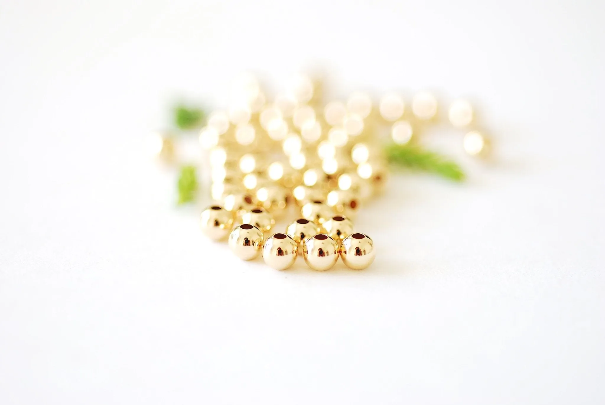 6.0mm Bead Gold-Filled 1.5mm Hole, (10 Pack) Wholesale Jewelry Making Beads