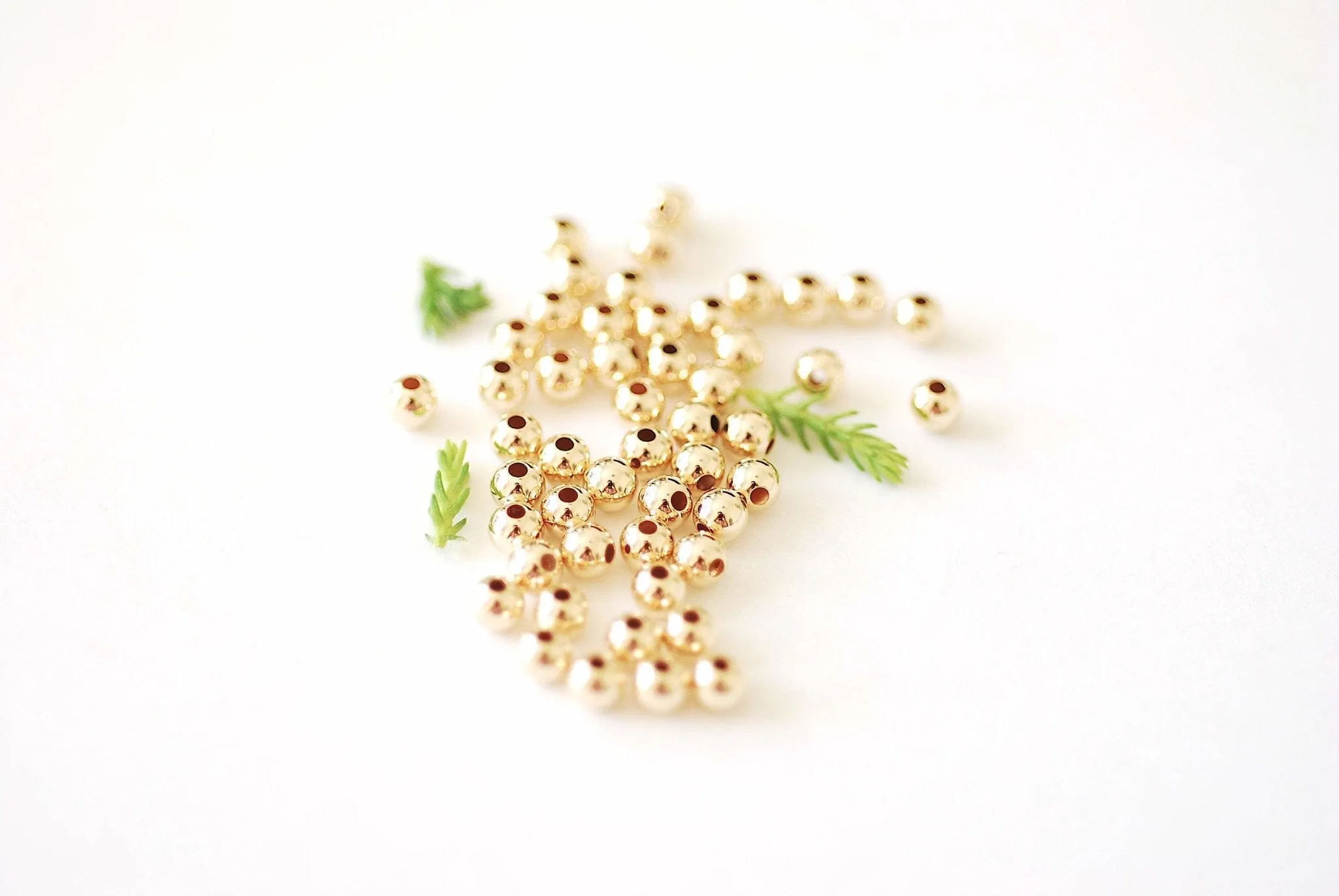 6.0mm Bead Gold-Filled 1.5mm Hole, (10 Pack) Wholesale Jewelry Making Beads