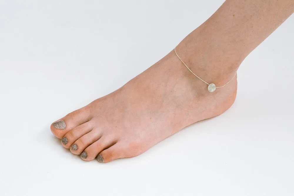 925 round pendant anklet-p