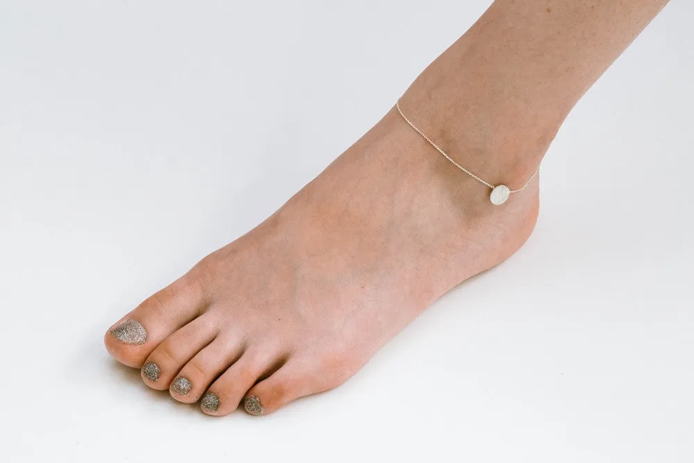 925 round pendant anklet-p