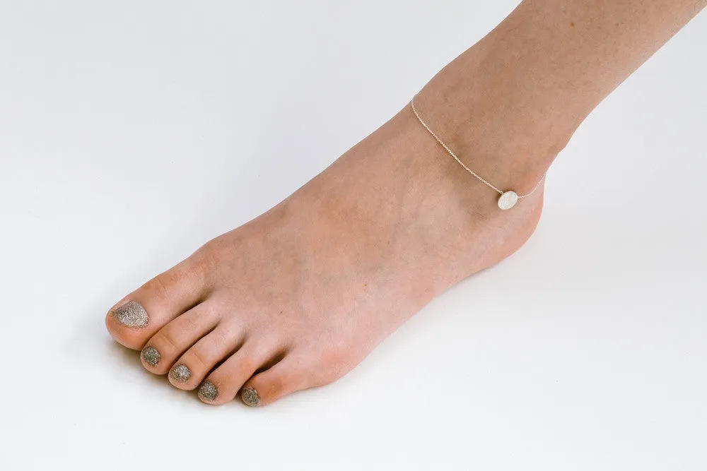 925 round pendant anklet-p