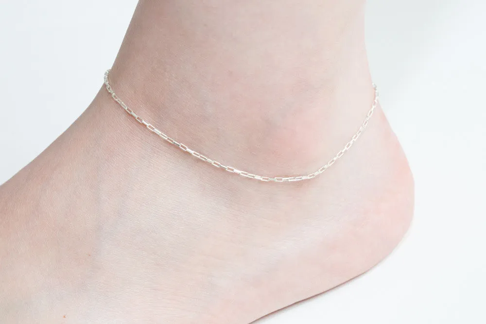 925 square link chain anklet-ax