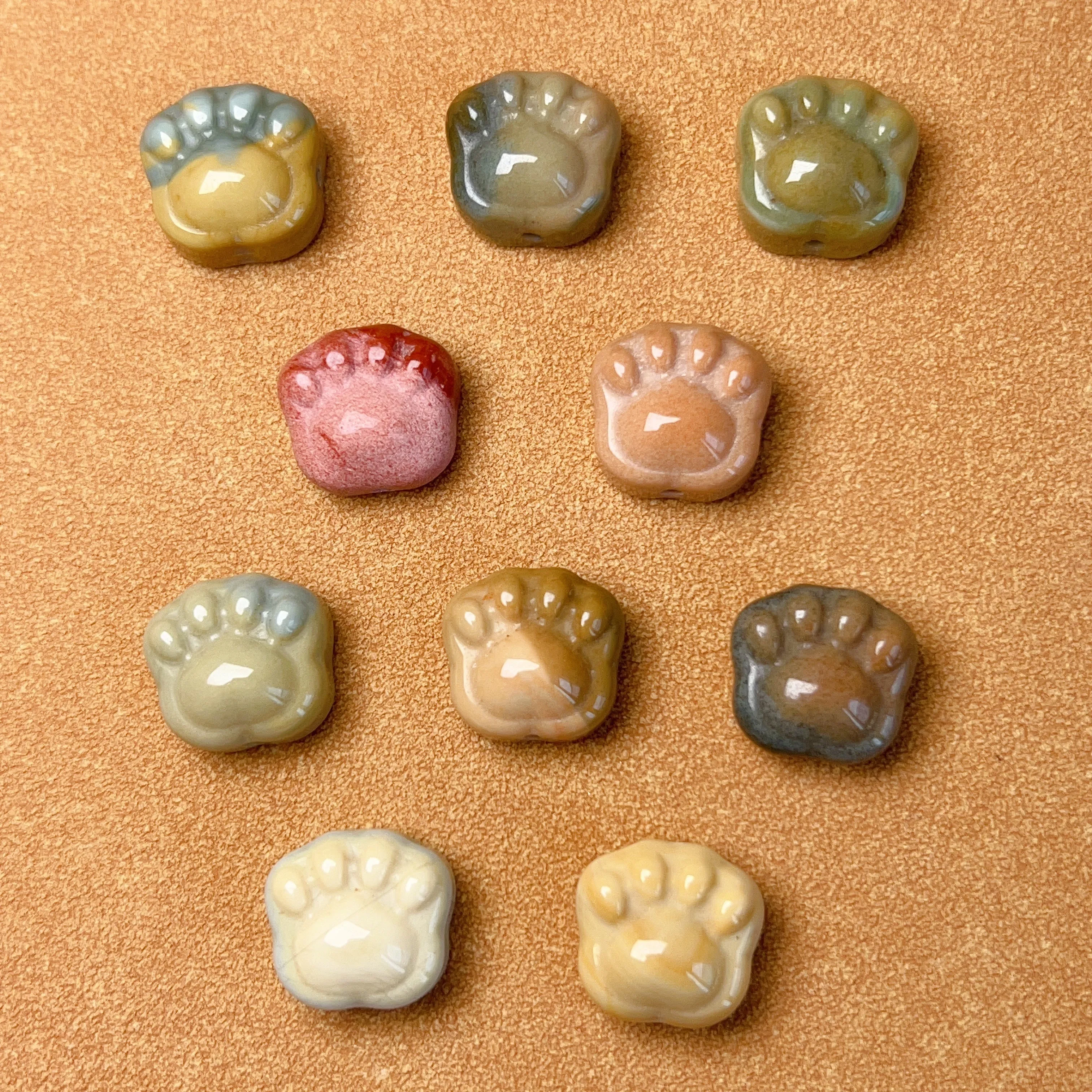 Alashan Agate Cute Little Paws Parts DIY Gemstone Jewelry Accessory