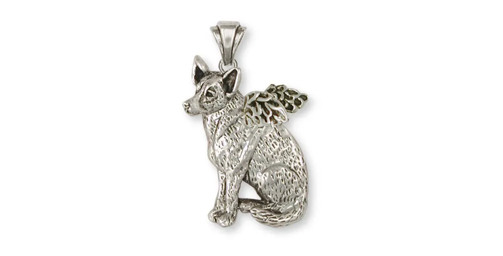 Australian Cattle Dog Angel Pendant Jewelry Sterling Silver Handmade Dog Pendant ACD1-AP