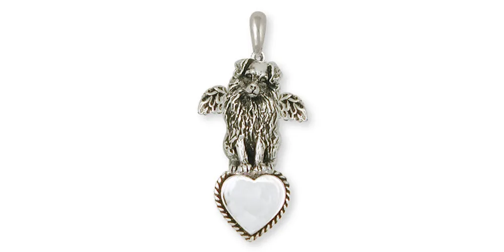 Australian Shepherd Angel Pendant Jewelry Sterling Silver Handmade Dog Pendant AU8-ATP