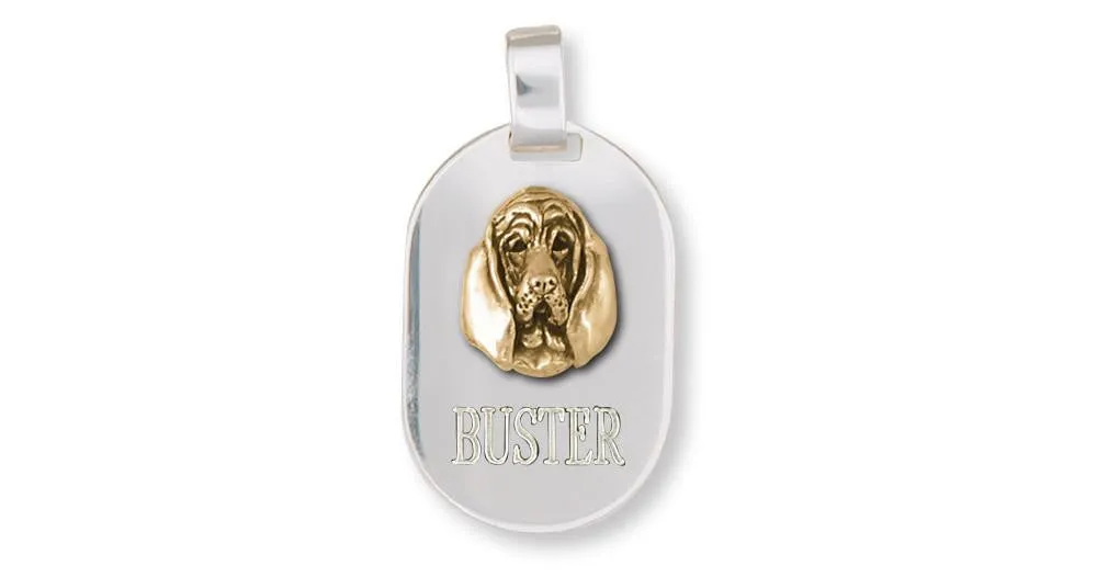 Bloodhound Pendant Jewelry Silver And Gold Handmade Dog Pendant BHD4-TNDT