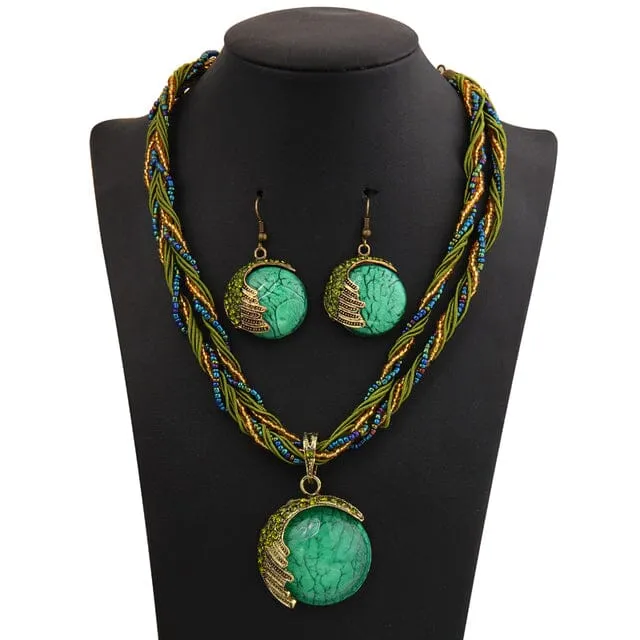 Bohemian Natural Stone Party Jewelry Set