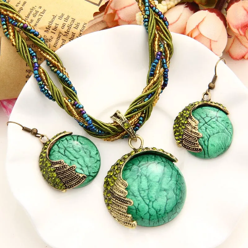 Bohemian Natural Stone Party Jewelry Set