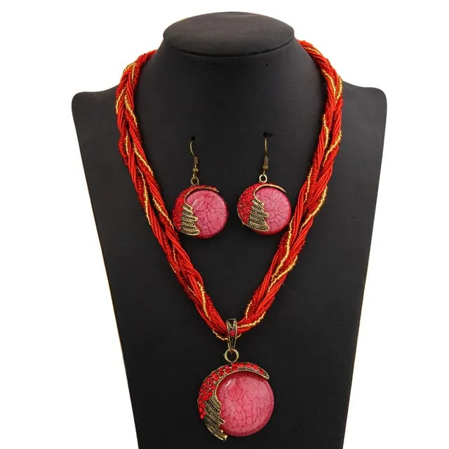 Bohemian Natural Stone Party Jewelry Set