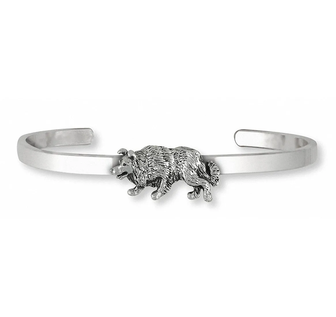 Border Collie Bracelet Jewelry Sterling Silver Handmade Dog Bracelet BD25S-CB