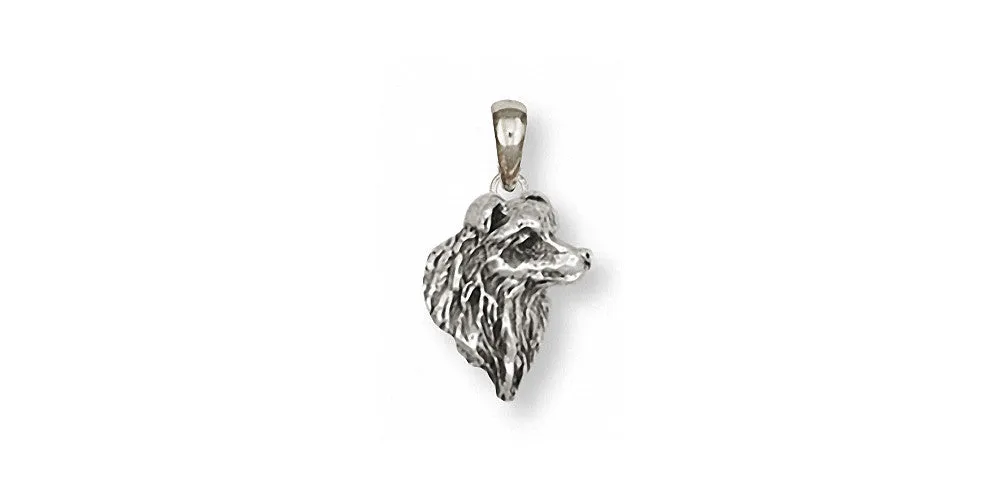 Border Collie Pendant Jewelry Sterling Silver Handmade Dog Pendant BE3-P