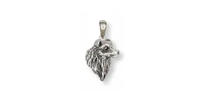 Border Collie Pendant Jewelry Sterling Silver Handmade Dog Pendant BE3-P