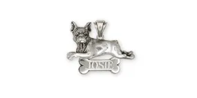 Boston Terrier Pendant Jewelry Sterling Silver Handmade Dog Pendant BO4-NP