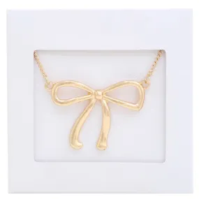 Bow Pendant Metal Necklace