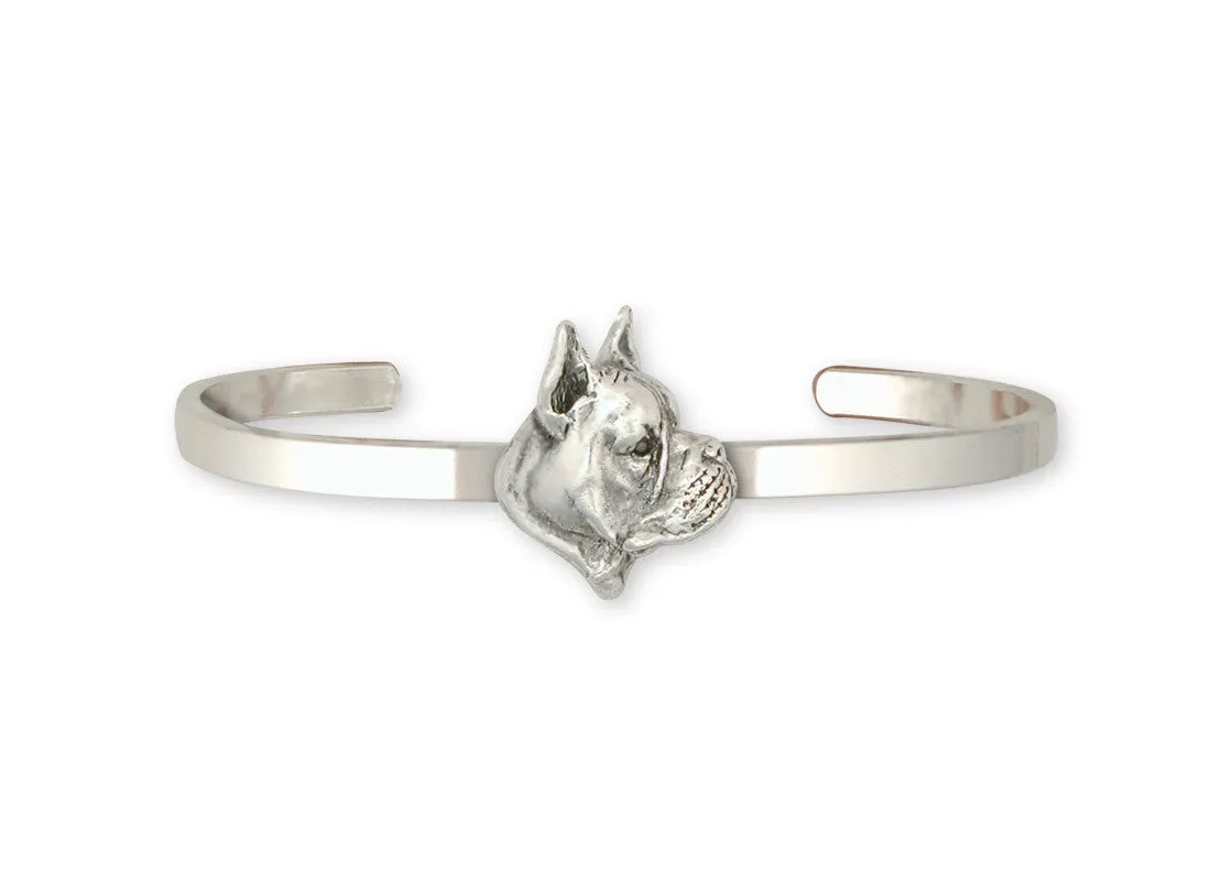 Boxer Bracelet Jewelry Sterling Silver Handmade Dog Bracelet BX4-CB