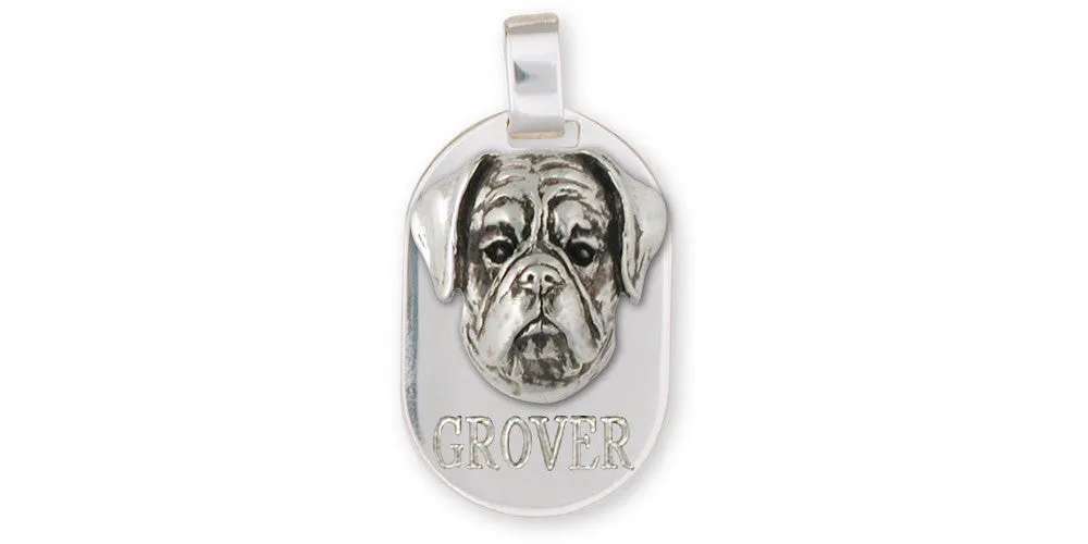 Boxer Pendant Jewelry Sterling Silver Handmade Dog Pendant BX9-DT