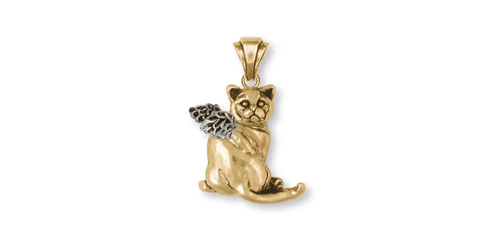 British Shorthair Angel Pendant Jewelry 14k Two Tone Gold Vermeil Handmade Cat Pendant BRS4-AP2VM