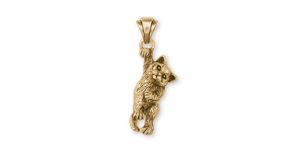 British Shorthair Pendant Jewelry Gold Vermeil Handmade Cat Pendant BRS3-PVM