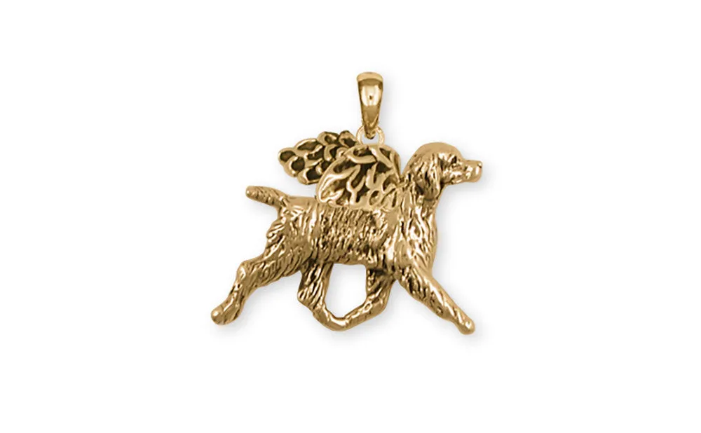 Brittany Dog Pendant 14k Yellow Gold Vermeil Dog Jewelry BR6-APVM