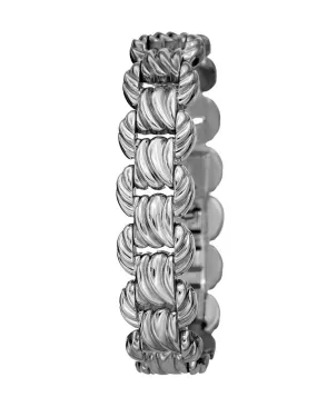 Bruno Magli Mira Silver Textured Link Bracelet