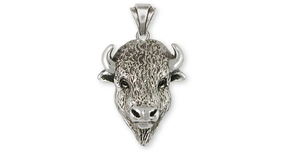 Buffalo Pendant Jewelry Sterling Silver Handmade Bison Pendant BUF5-P