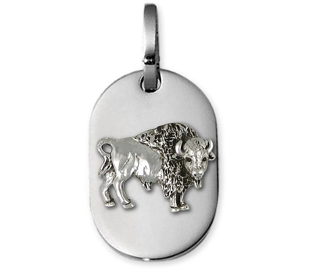 Buffalo Pendant Jewelry Sterling Silver Handmade Bison Pendant BUF6-DT