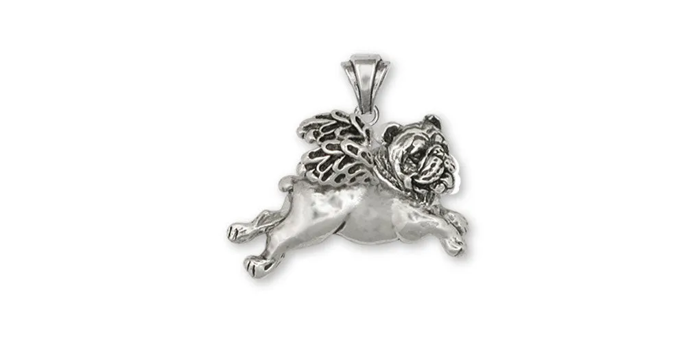 Bulldog Angel Pendant Jewelry Sterling Silver Handmade Dog Pendant BD14-AP