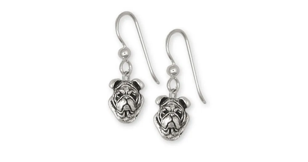 Bulldog Earrings Jewelry Sterling Silver Handmade Dog Earrings BD20-E