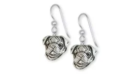 Bulldog Earrings Jewelry Sterling Silver Handmade Dog Earrings BD23H-E