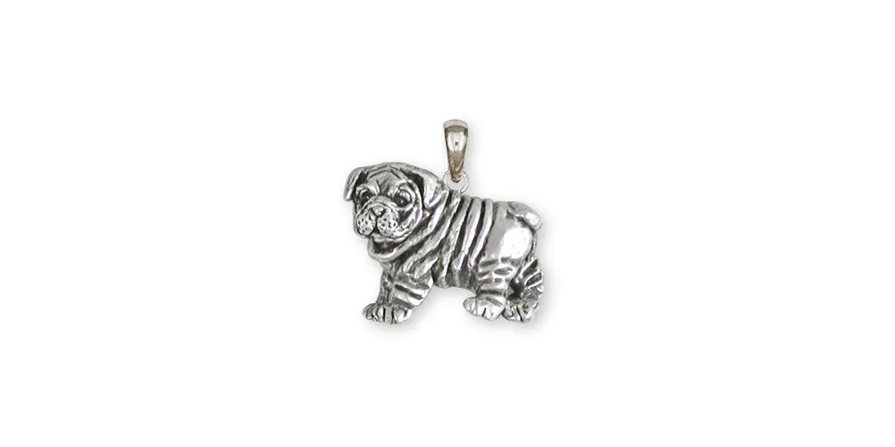 Bulldog Pendant Jewelry Sterling Silver Handmade Dog Pendant BD27-P