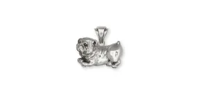 Bulldog Pendant Jewelry Sterling Silver Handmade Dog Pendant BD3-P