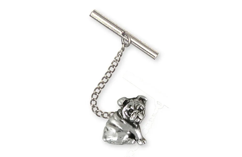 Bulldog Tie Tack Jewelry Sterling Silver Handmade Dog Tie Tack BD30-TT