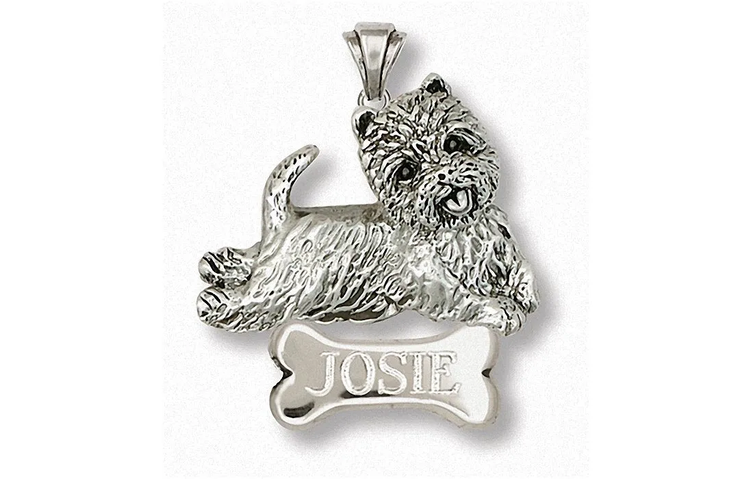 Cairn Terrier Pendant Jewelry Sterling Silver Handmade Dog Pendant CNWT22-NP