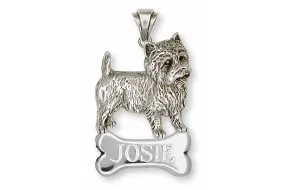 Cairn Terrier Pendant Jewelry Sterling Silver Handmade Dog Pendant CR2-NP