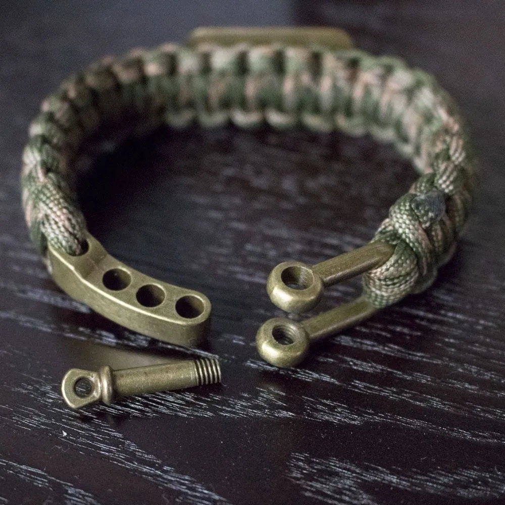 Camo Paracord Bronze Flag Bracelet- Helps Pair Veterans With A Companion Dog