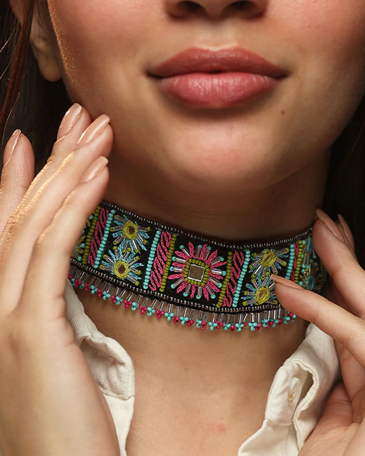 Chakori Hand Embroidered Choker