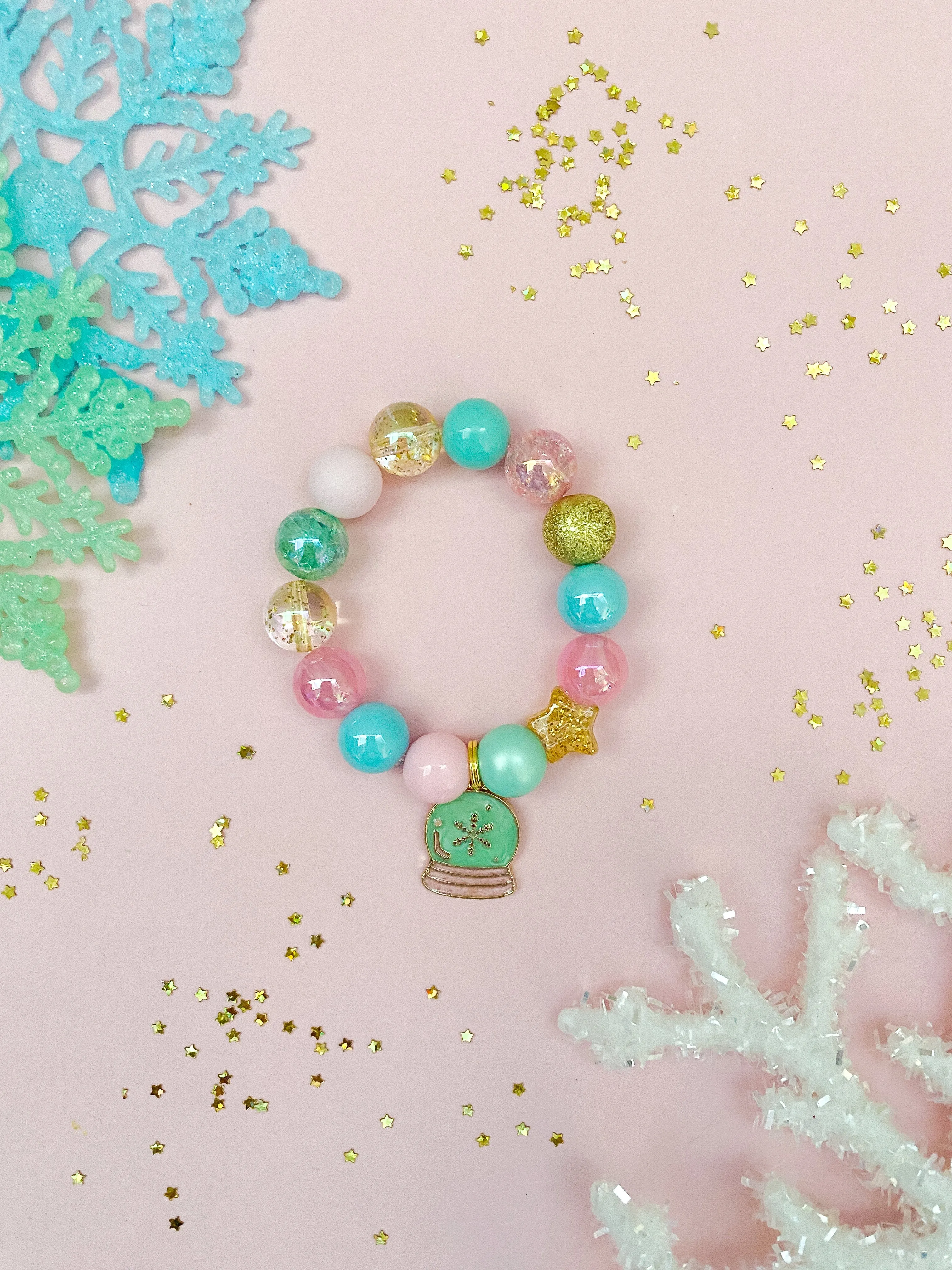 Christmas Snow Globe Charm Bracelet