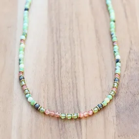 Chrysoprase and Peridot Delicate Necklace