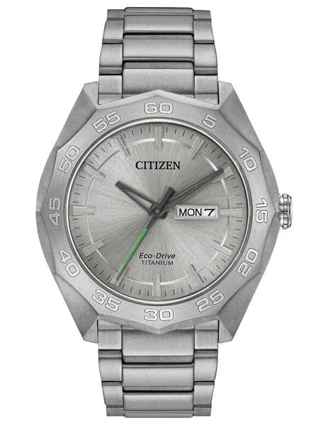 Citizen Eco-Drive Mens Super Titanium Watch - Bracelet - Day/Date - 100m