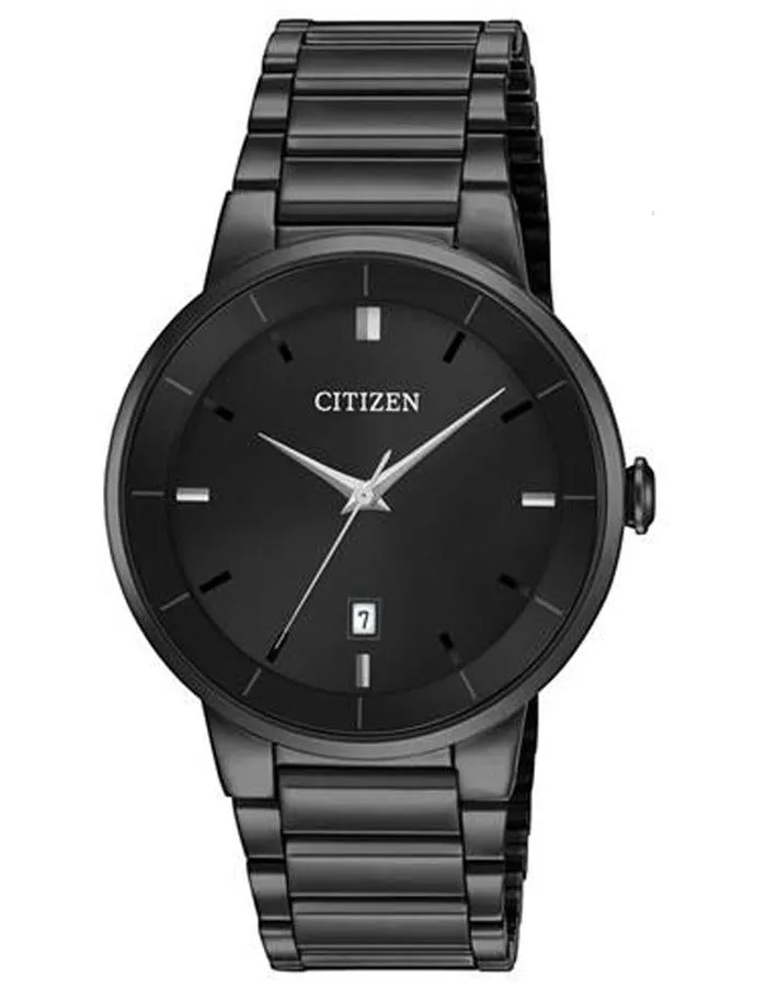 Citizen Mens Quartz SL - Black Case & Bracelet - Black Dial - Date - 50m